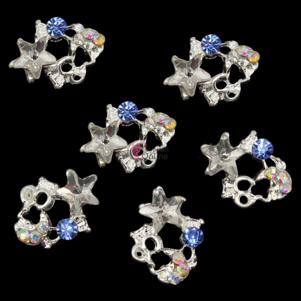 Decoratiuni 3D Metalice 151 Stelute Argintii cu stras